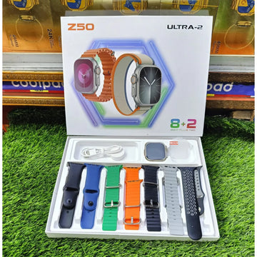 Z50 Ultra 2 Smart Watch 8+2 , 7 Straps & 1 Glass Protector For Watch